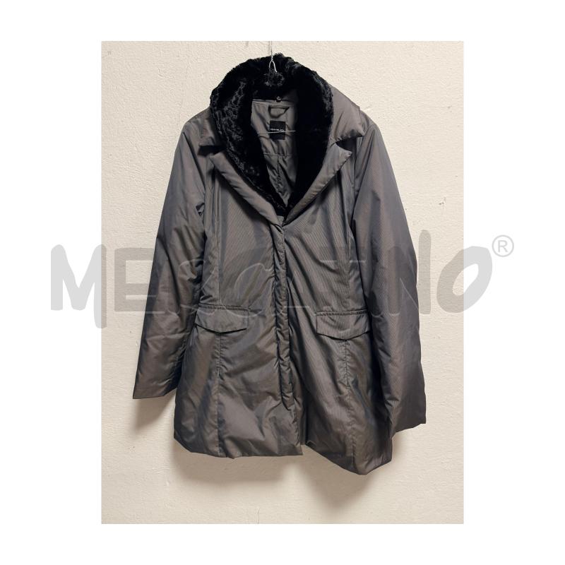 PIUMINO D PENNY BLACK GRIGIO LUNGO CON COLLO NERO | Mercatino dell'Usato Rovereto 2