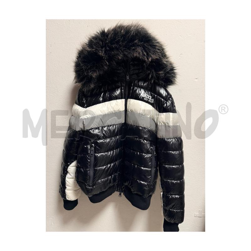 PIUMINO U BOXEUR NERO/BIA/ARGENTO DOPPIA ZIP CAPPUCCIO  | Mercatino dell'Usato Rovereto 2
