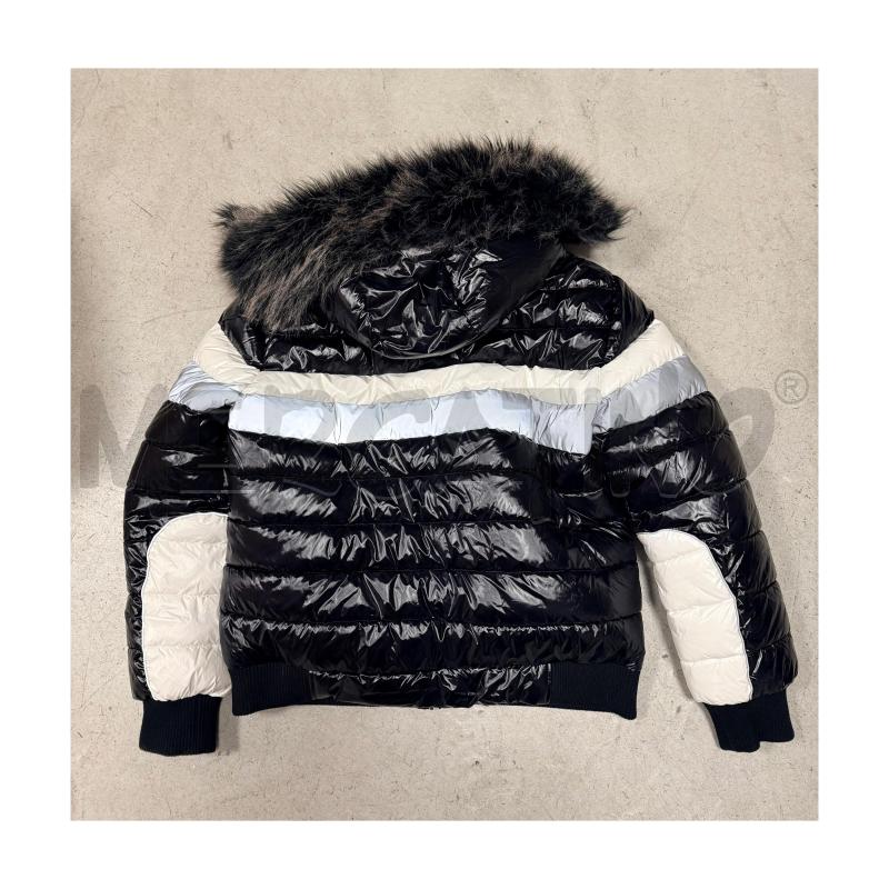PIUMINO U BOXEUR NERO/BIA/ARGENTO DOPPIA ZIP CAPPUCCIO  | Mercatino dell'Usato Rovereto 4