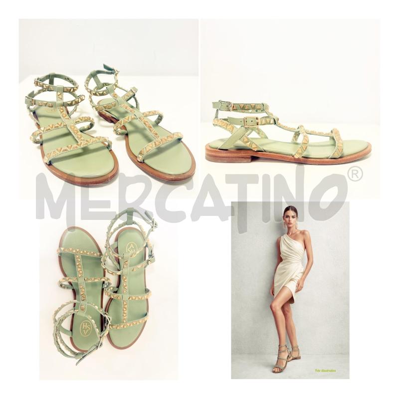 SANDALI D ASH VERDI BORCHIE ORO 38 | Mercatino dell'Usato Rovereto 1