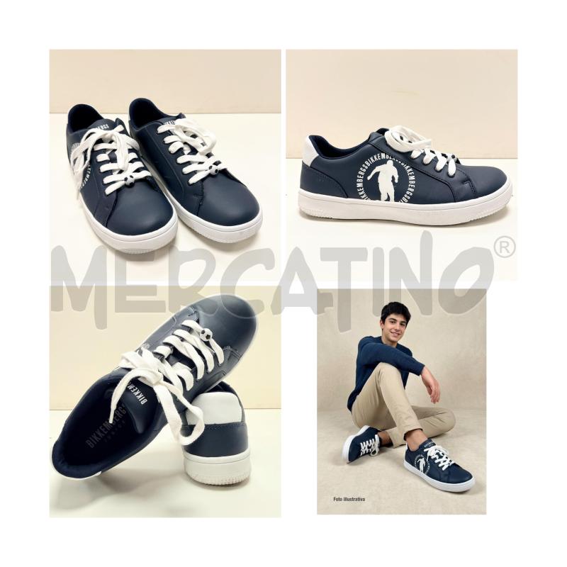 SNEAKERS BIKKEMBERGS BLU NOTTE CON STAMPA BIANCA 39 | Mercatino dell'Usato Rovereto 1
