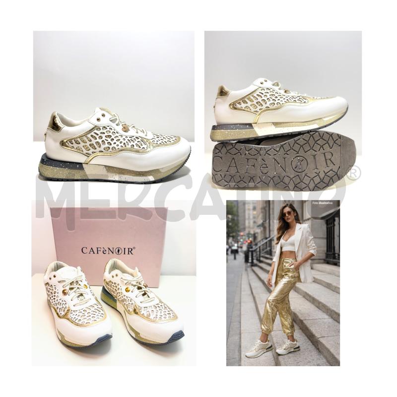 SNEAKERS D CAFE NOIRE BIANCHE/ORO 37 | Mercatino dell'Usato Rovereto 1