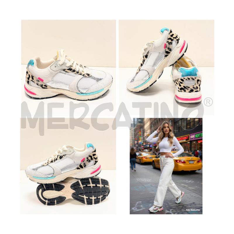 SNEAKERS D CRIME LONDON FUGITIVE 39 BIANCHE/MACULATE/AZZURRE | Mercatino dell'Usato Rovereto 1