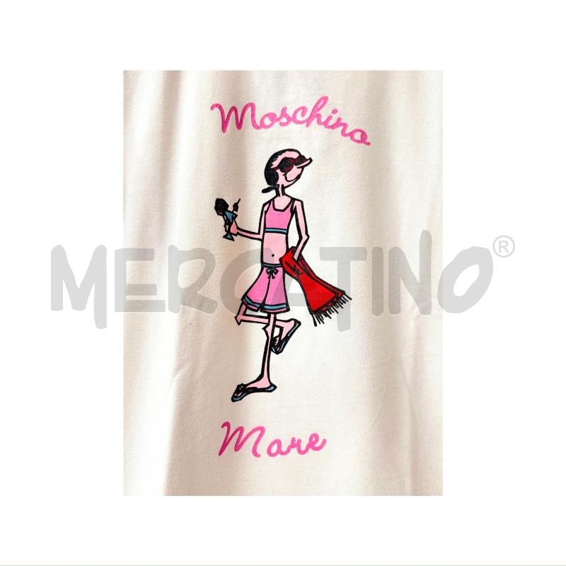 T SHIRT D VINTAGE MOSCHINO BIANCA CON STAMPA OLIVIA AL MARE TAGLIA 46 | Mercatino dell'Usato Rovereto 3