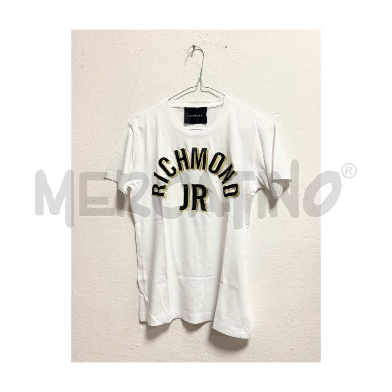 T SHIRT U RICHMOND BIANCA CON RICAMO NERO/ORO | Mercatino dell'Usato Rovereto 2