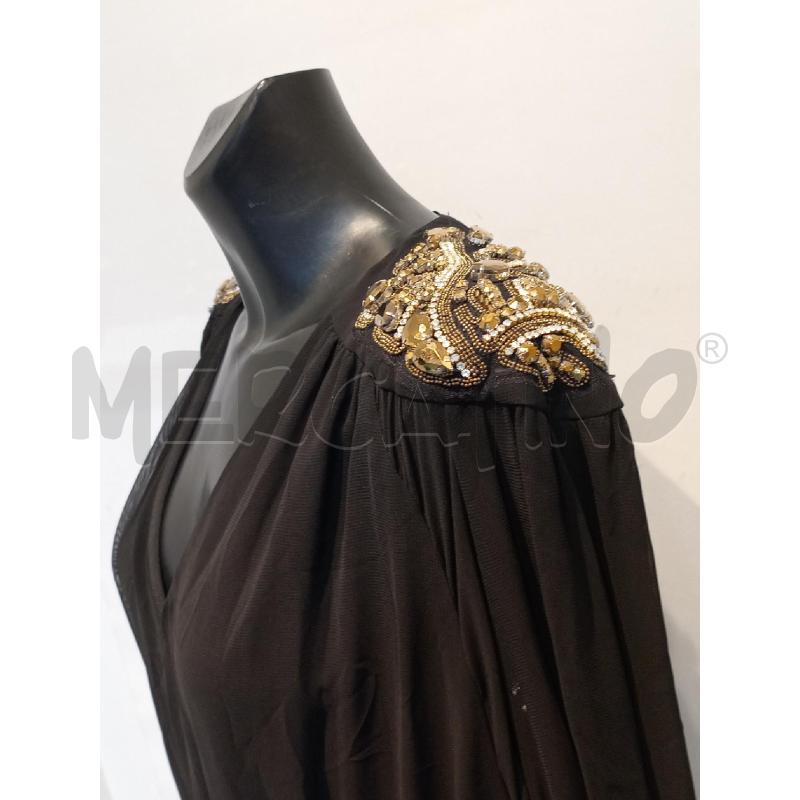 ABITO DONNA PINKO NERO SPALLE STRASS E PERLINE DORATE | Mercatino dell'Usato Moncalieri bengasi 4