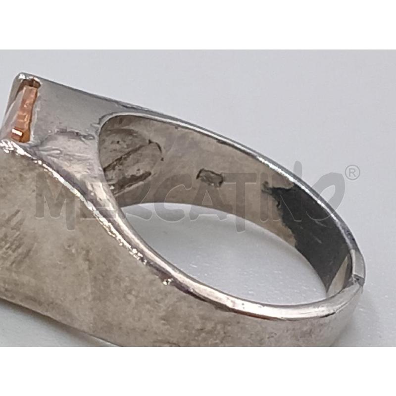 ANELLO DONNA ARGENTATO PIETRA ARANCIO | Mercatino dell'Usato Moncalieri bengasi 3