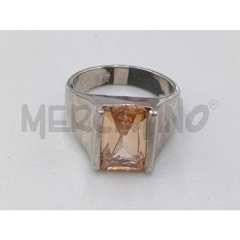 ANELLO DONNA ARGENTATO PIETRA ARANCIO | Mercatino dell'Usato Moncalieri bengasi 4