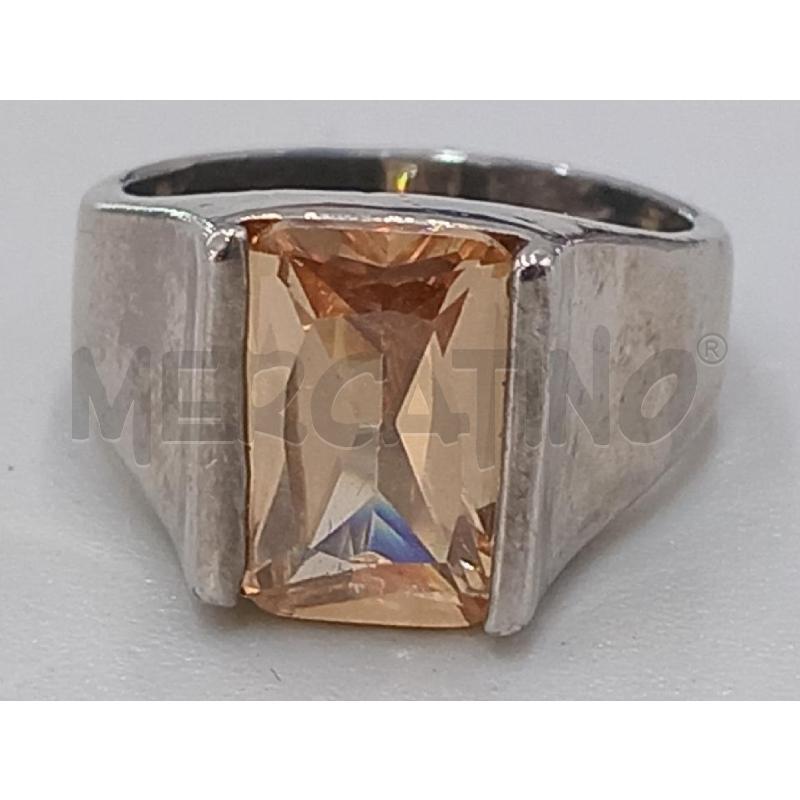 ANELLO DONNA ARGENTATO PIETRA ARANCIO | Mercatino dell'Usato Moncalieri bengasi 5