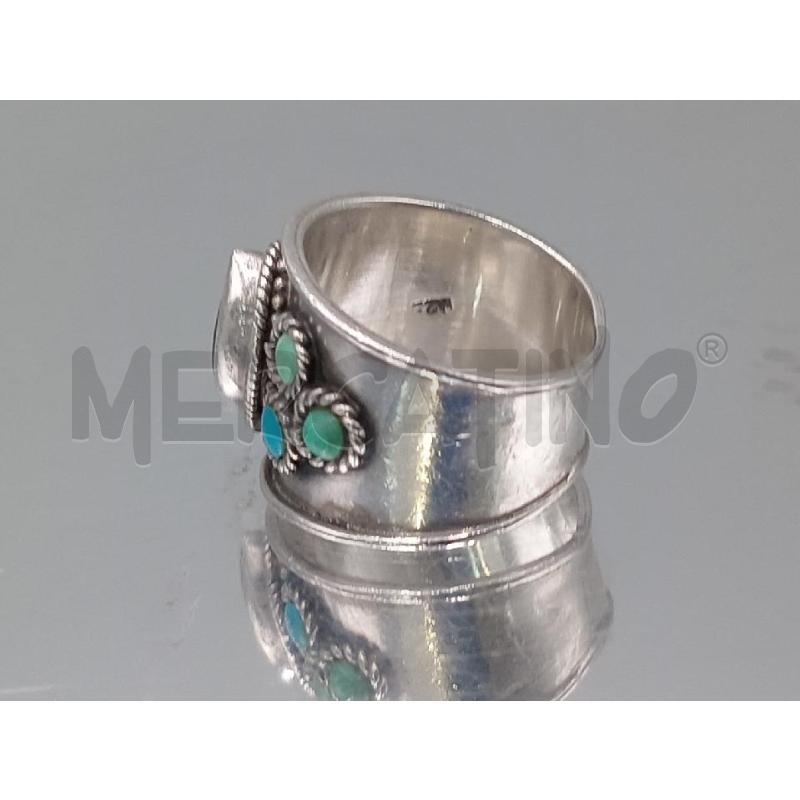 ANELLO DONNA ARGENTATO PIETRA BLU NERA | Mercatino dell'Usato Moncalieri bengasi 4