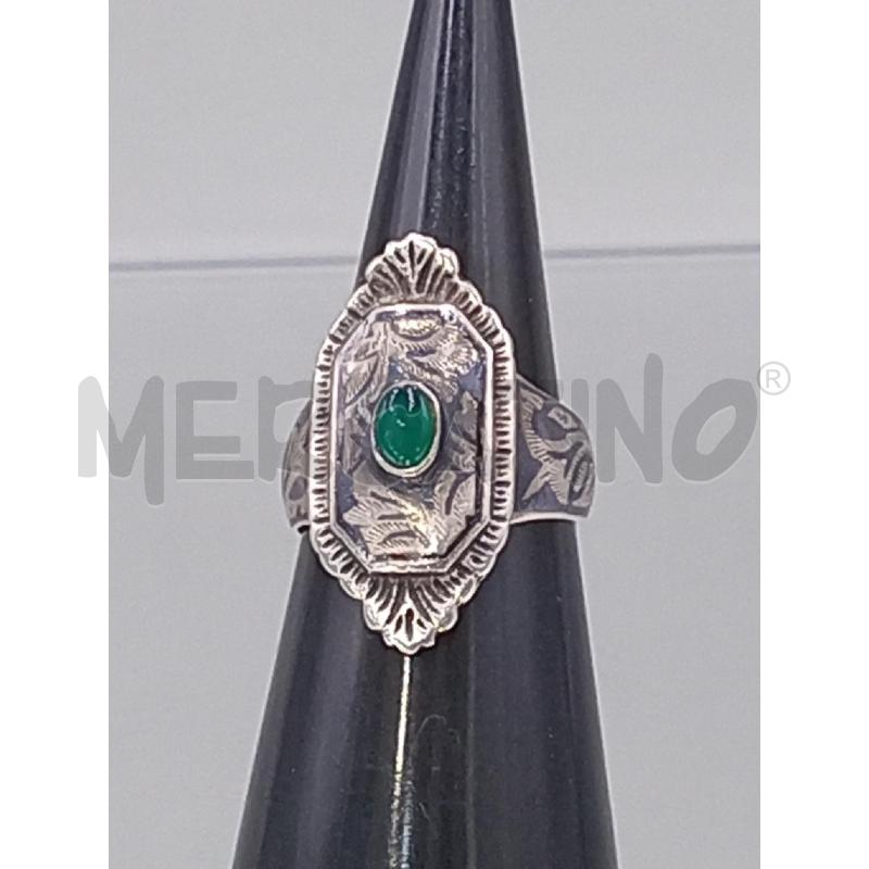ANELLO DONNA ARGENTATO PIETRA VERDE | Mercatino dell'Usato Moncalieri bengasi 1