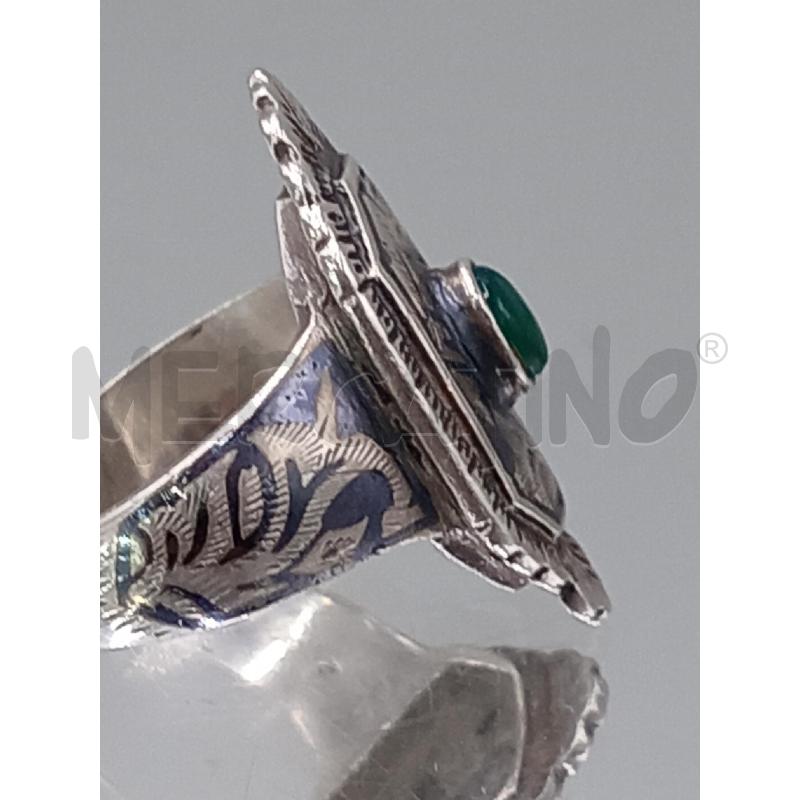 ANELLO DONNA ARGENTATO PIETRA VERDE | Mercatino dell'Usato Moncalieri bengasi 5