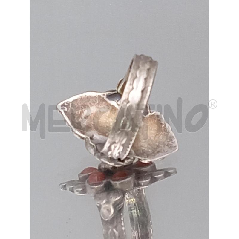 ANELLO DONNA ARGENTATO PIETRE ROSSE | Mercatino dell'Usato Moncalieri bengasi 4