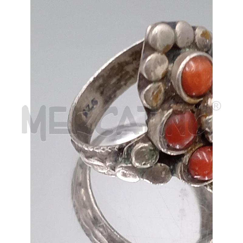 ANELLO DONNA ARGENTATO PIETRE ROSSE | Mercatino dell'Usato Moncalieri bengasi 5