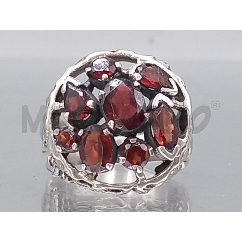 ANELLO DONNA ARGENTATO PIETRE ROSSE | Mercatino dell'Usato Moncalieri bengasi 2