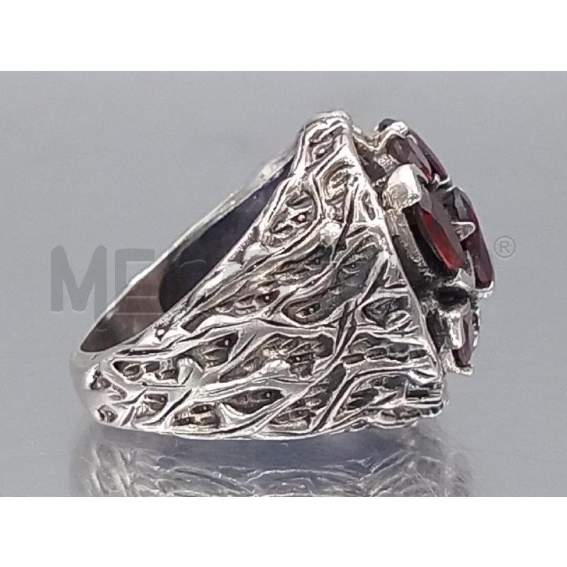 ANELLO DONNA ARGENTATO PIETRE ROSSE | Mercatino dell'Usato Moncalieri bengasi 3