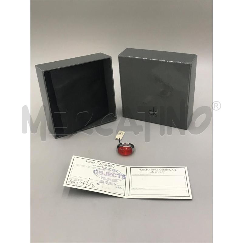 ANELLO DONNA CALVIN KLEIN PIETRA ROSSA  | Mercatino dell'Usato Moncalieri bengasi 1