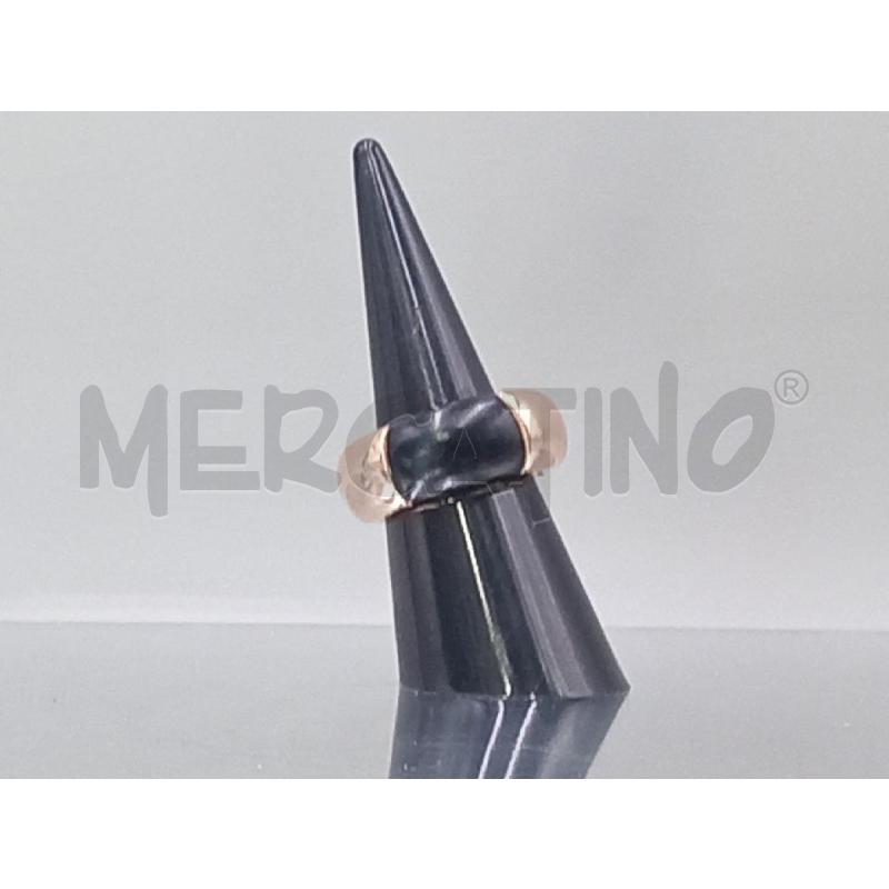 ANELLO DONNA MARCELLO PANE DORATO INSERTO NERO | Mercatino dell'Usato Moncalieri bengasi 1