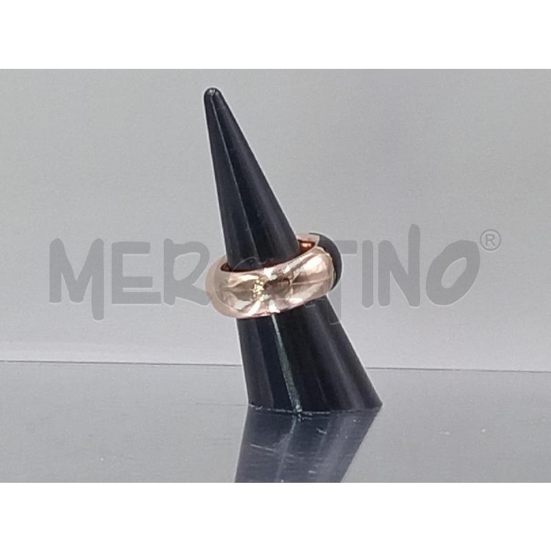 ANELLO DONNA MARCELLO PANE DORATO INSERTO NERO | Mercatino dell'Usato Moncalieri bengasi 2