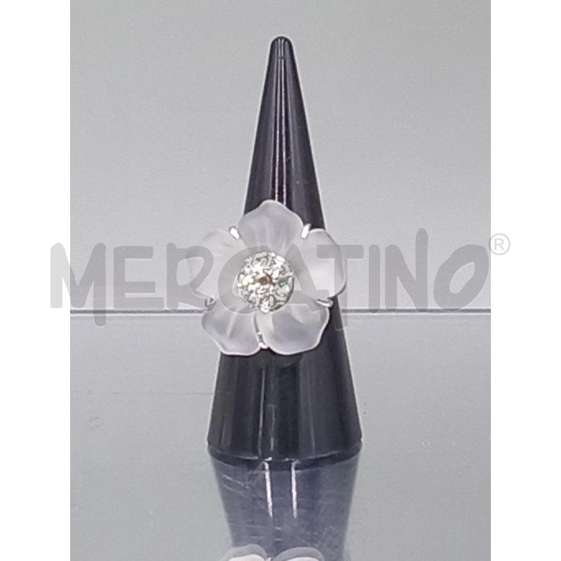 ANELLO DONNA SWAROSKY CON FIORE BIANCO | Mercatino dell'Usato Moncalieri bengasi 1