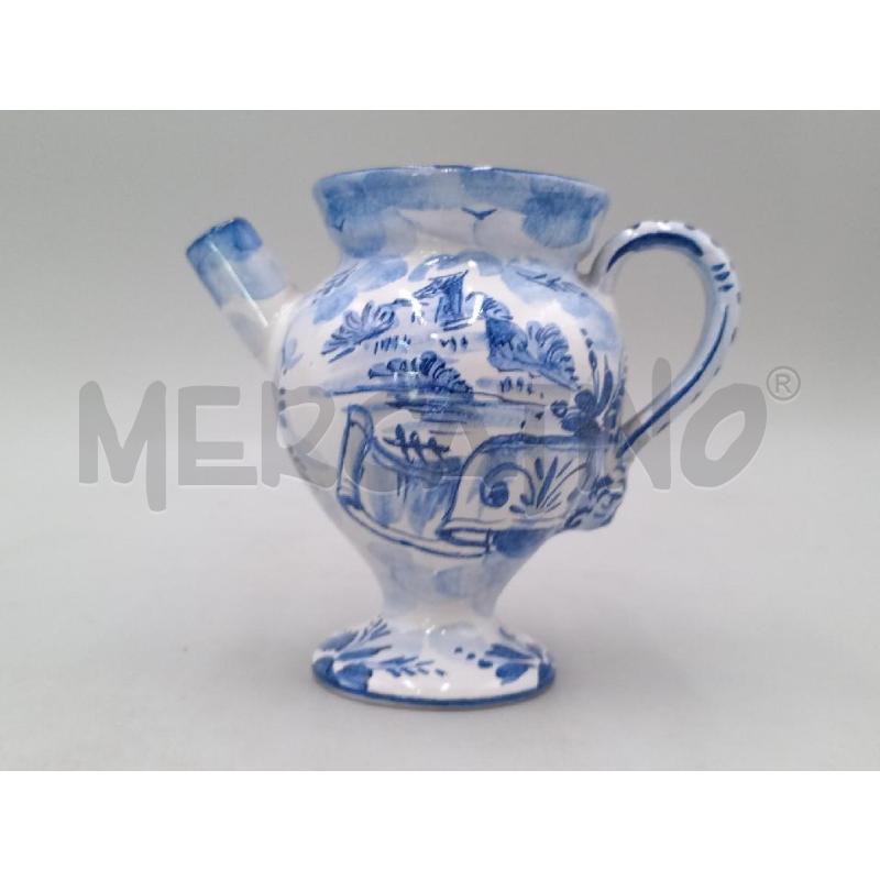 ANFORETTA CERAMICA G.MAZZOTTI ALBISOLA DECORO FLOREALE BLU  | Mercatino dell'Usato Moncalieri bengasi 2