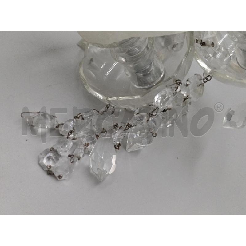 APPLIQUE COPPIA 2LUX CAD VETRO TRASPARENTE STILE MURANO C/ANELLI E CATENELLA GOCCE  | Mercatino dell'Usato Moncalieri bengasi 4