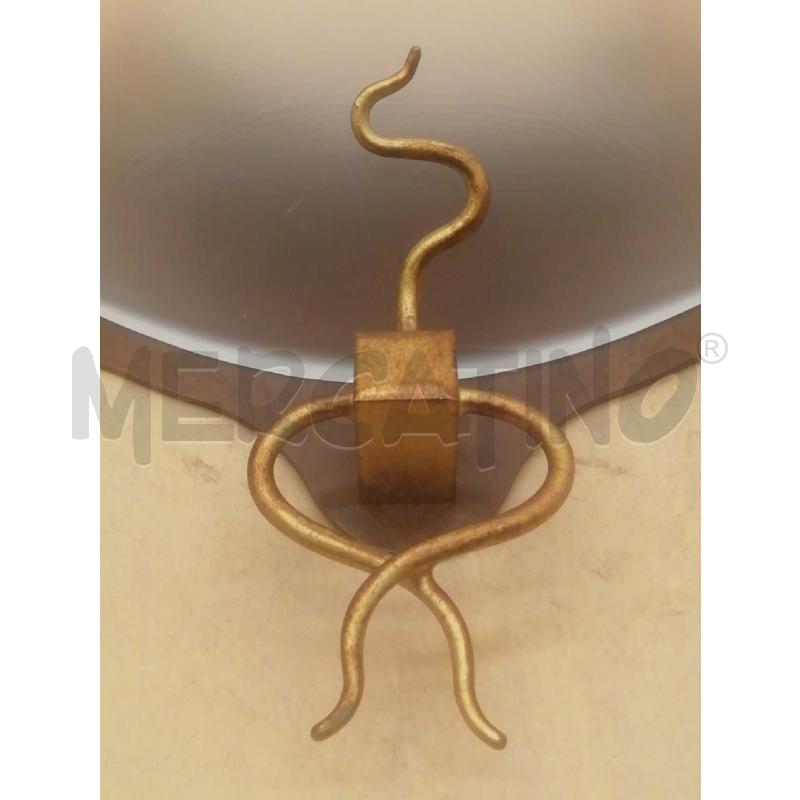APPLIQUE STRUTTURA METALLO DORATO E VETRO MOLATO OPACO  | Mercatino dell'Usato Moncalieri bengasi 5