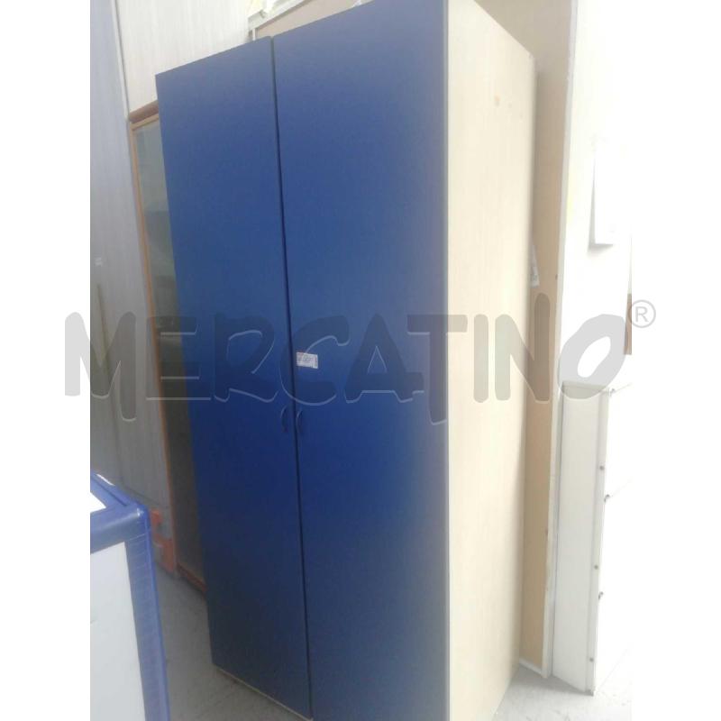ARMADIO 2 ANTE BLU C/RIPIANO E APPENDIABITI | Mercatino dell'Usato Moncalieri bengasi 1