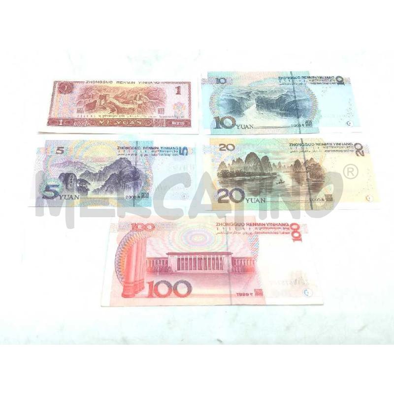 BANCONOTE CINESI BLOCCO 1-5-10-20-100 YUAN  | Mercatino dell'Usato Moncalieri bengasi 1