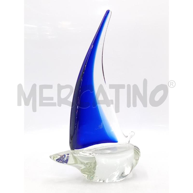 BARCHETTA VETRO MURANO BLU  | Mercatino dell'Usato Moncalieri bengasi 1