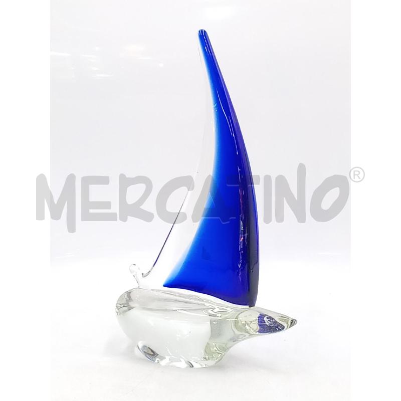 BARCHETTA VETRO MURANO BLU  | Mercatino dell'Usato Moncalieri bengasi 3