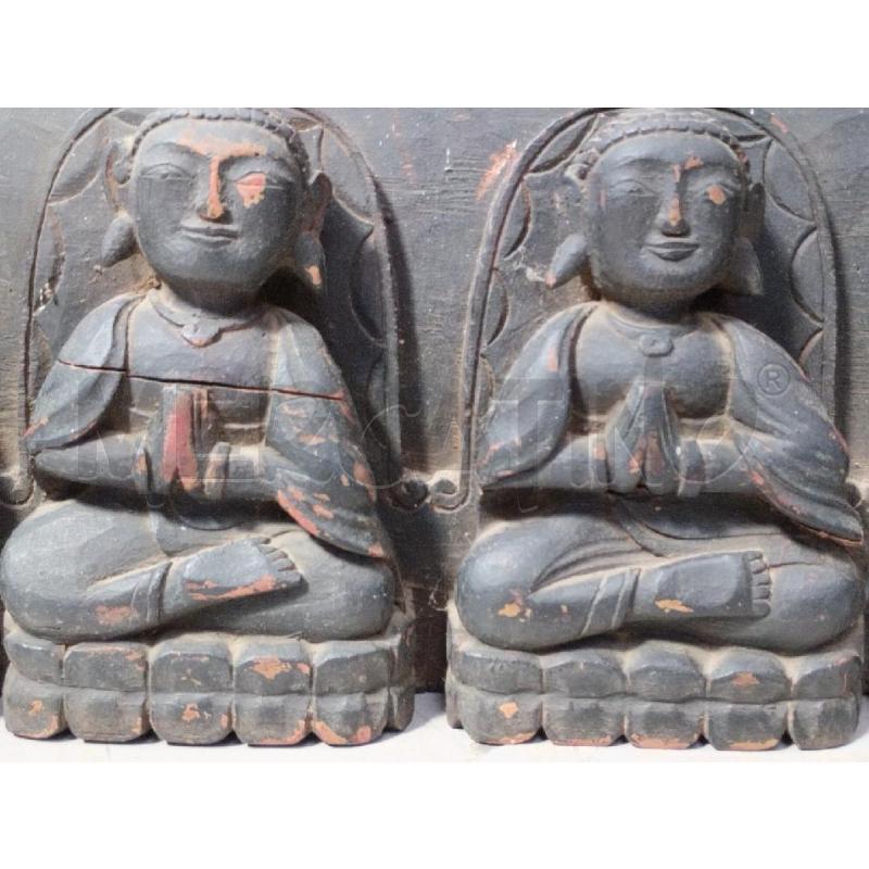BASSORILIEVO LEGNO SCURO 6 BHUDDAS ETNICO | Mercatino dell'Usato Moncalieri bengasi 3