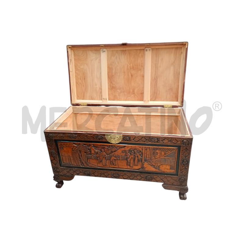 BAULE LEGNO ESOTICO SCOLPITO  | Mercatino dell'Usato Moncalieri bengasi 2