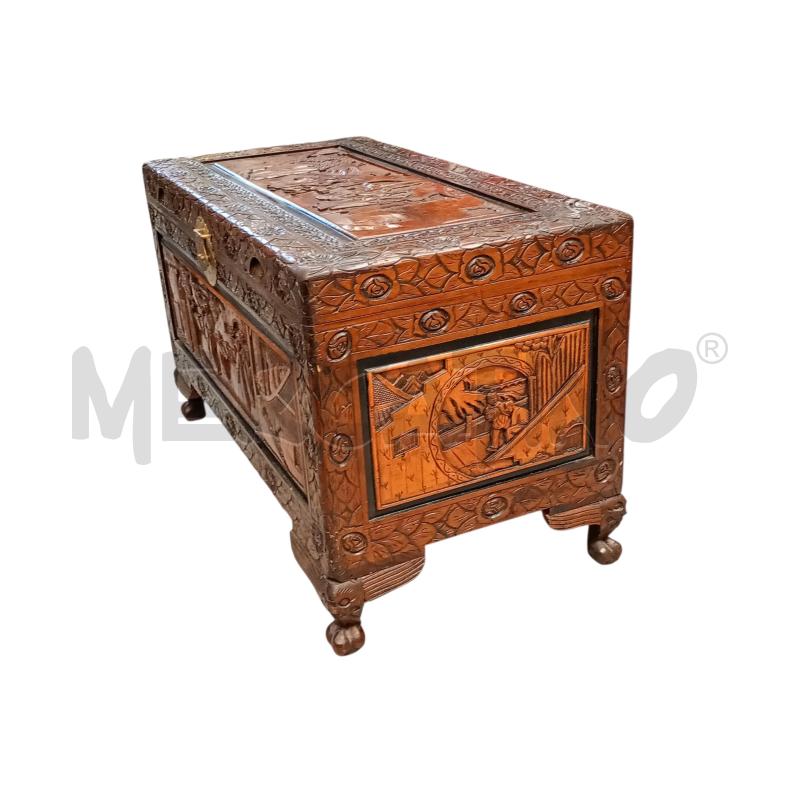 BAULE LEGNO ESOTICO SCOLPITO  | Mercatino dell'Usato Moncalieri bengasi 3