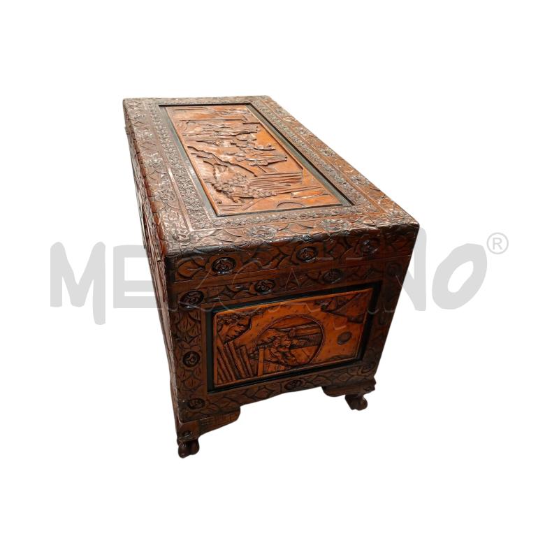 BAULE LEGNO ESOTICO SCOLPITO  | Mercatino dell'Usato Moncalieri bengasi 4