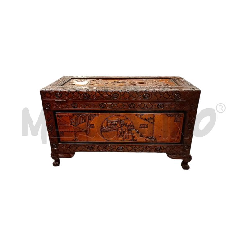 BAULE LEGNO ESOTICO SCOLPITO  | Mercatino dell'Usato Moncalieri bengasi 5