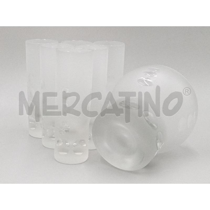 BICCHIERI PZ.6 VETRO CILINDRICO SATINATO C/PORTA GHIACCIO | Mercatino dell'Usato Moncalieri bengasi 1