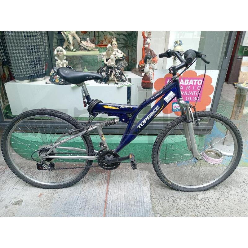 BICICLETTA UOMO TOPBIKE BLU C/FORCELLA AMMORTIZZATA E MONO | Mercatino dell'Usato Moncalieri bengasi 1