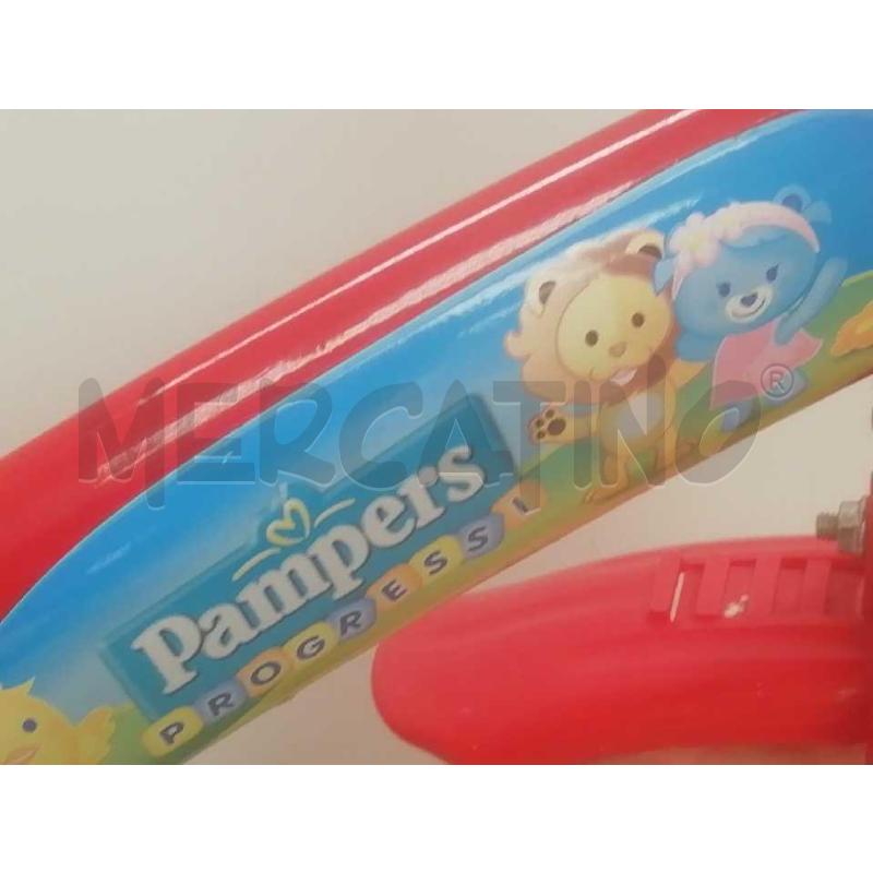 BICICLETTINA BAMBINO PAMPERS ROSSA C/ROTELLE | Mercatino dell'Usato Moncalieri bengasi 2