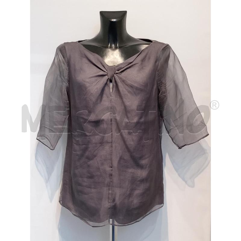 BLUSA DONNA ARMANI COLLEZIONI GRIGIA SETA  MANICA VOILE | Mercatino dell'Usato Moncalieri bengasi 1