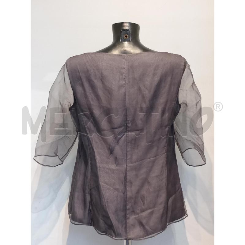 BLUSA DONNA ARMANI COLLEZIONI GRIGIA SETA  MANICA VOILE | Mercatino dell'Usato Moncalieri bengasi 2
