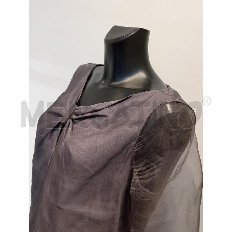 BLUSA DONNA ARMANI COLLEZIONI GRIGIA SETA  MANICA VOILE | Mercatino dell'Usato Moncalieri bengasi 4
