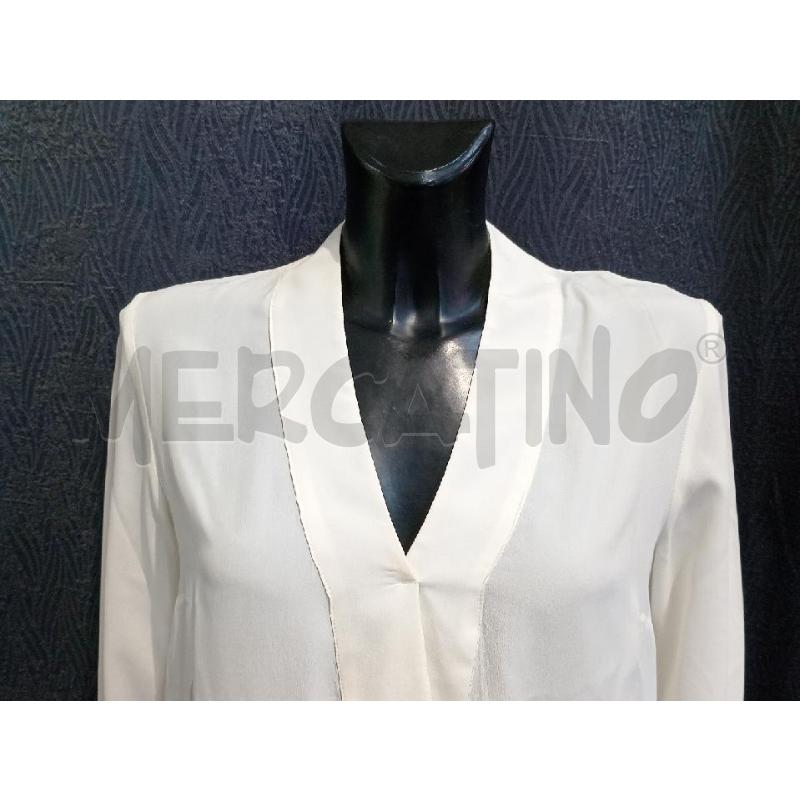 BLUSA DONNA ATOS LOMBARDINI BIANCA BORDO NERO | Mercatino dell'Usato Moncalieri bengasi 3