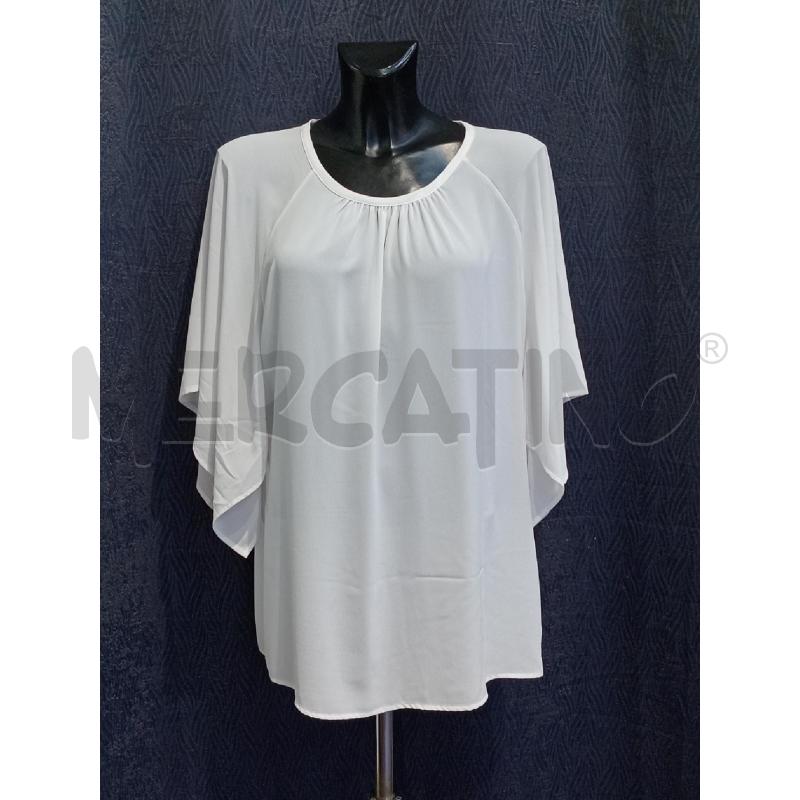 BLUSA DONNA CARCATERE BIANCA MANICHE LARGHE  | Mercatino dell'Usato Moncalieri bengasi 1