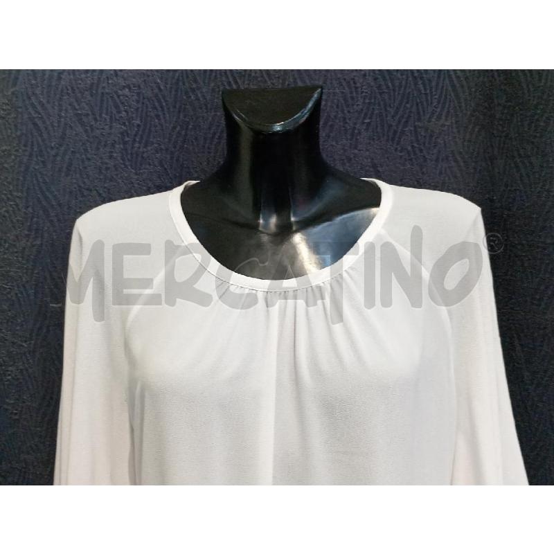 BLUSA DONNA CARCATERE BIANCA MANICHE LARGHE  | Mercatino dell'Usato Moncalieri bengasi 4