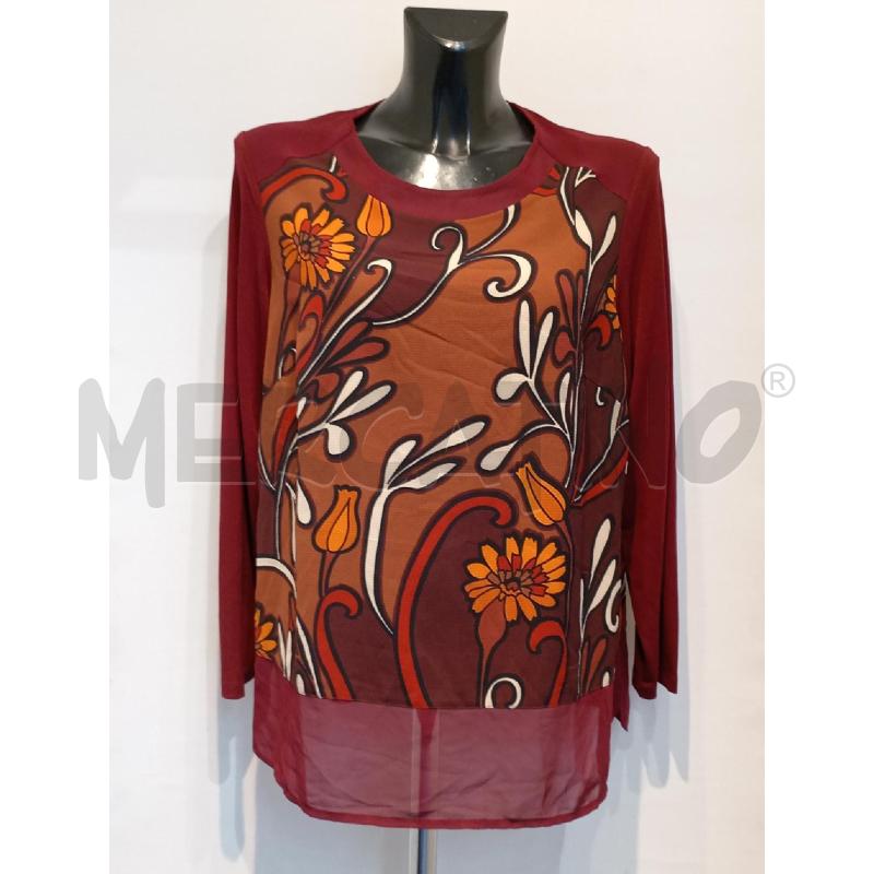 BLUSA DONNA CARLA FERRONI MARRONE FIORI | Mercatino dell'Usato Moncalieri bengasi 1