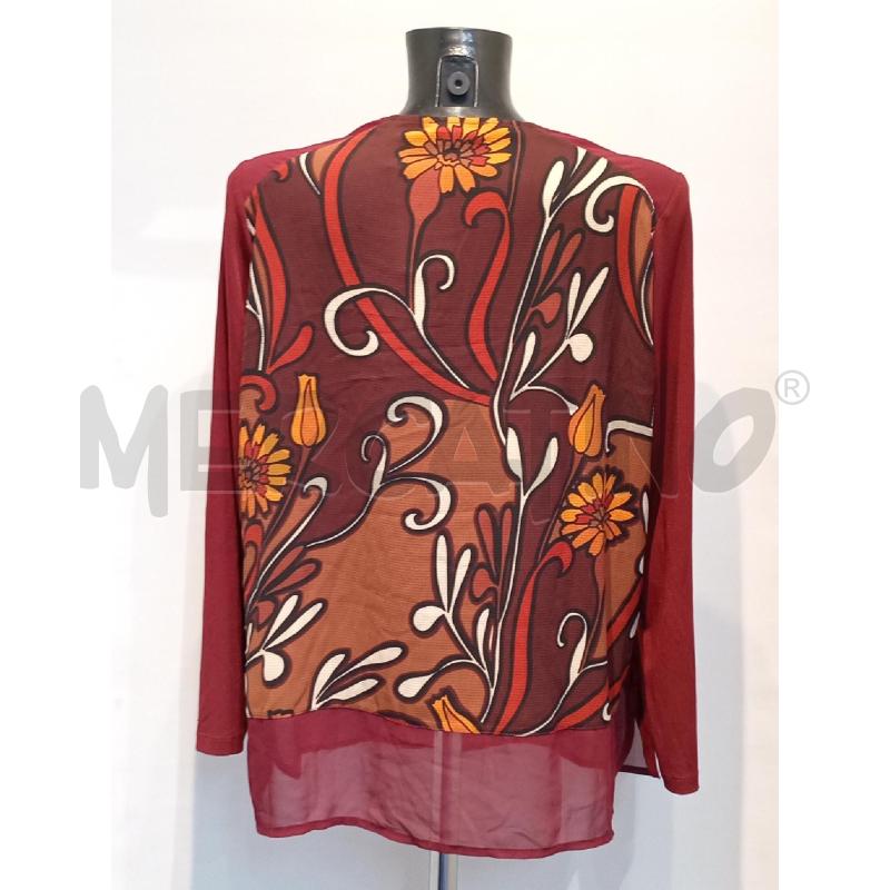 BLUSA DONNA CARLA FERRONI MARRONE FIORI | Mercatino dell'Usato Moncalieri bengasi 2
