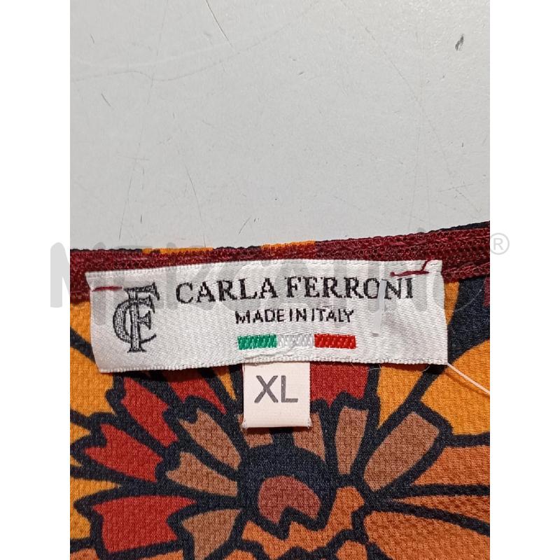 BLUSA DONNA CARLA FERRONI MARRONE FIORI | Mercatino dell'Usato Moncalieri bengasi 5