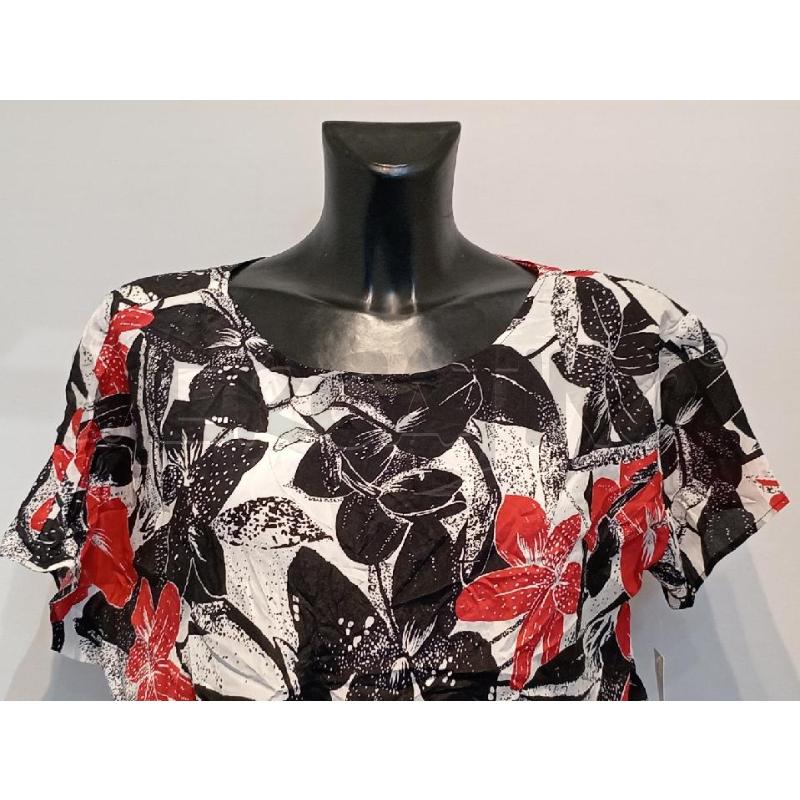 BLUSA DONNA CARLA G FIORATA ROSSO NERO | Mercatino dell'Usato Moncalieri bengasi 3