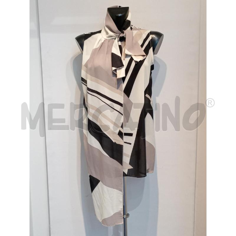 BLUSA DONNA COCONUDA BEIGE RIGHE ASSIMETRICHE | Mercatino dell'Usato Moncalieri bengasi 1
